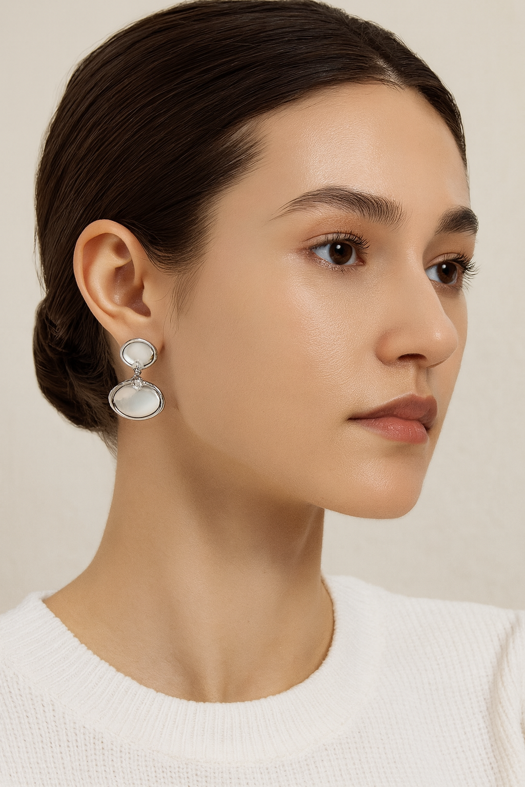 Pearl Glow Drop Earrings — S925 Silver
