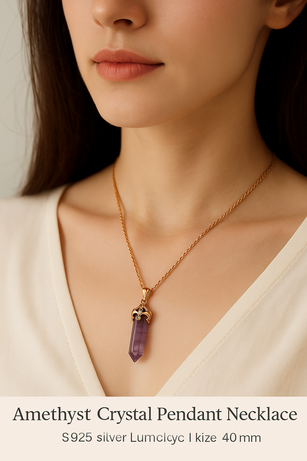Amethyst Crystal Pendant Necklace — Grace, Calm, and Inner Light