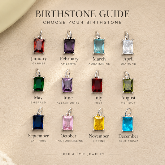 925 Sterling Silver Birthstone Charm