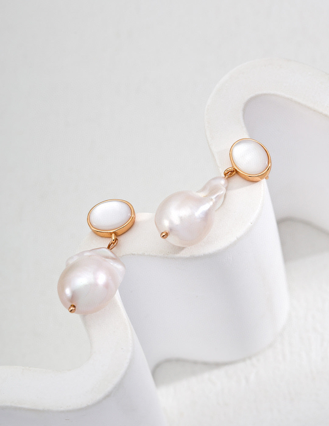 Halo Shell “Mother-of-Pearl & Baroque Pearl Earrings