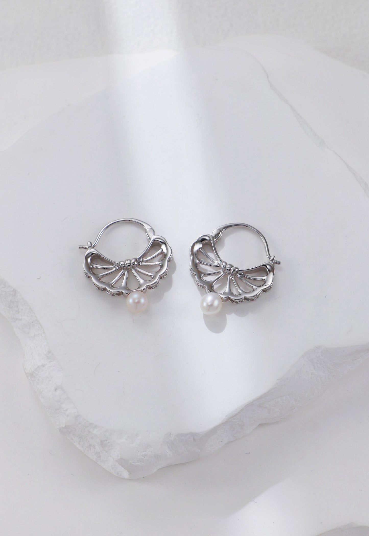 Tassel Belle Feather Series Pearl Necklace and Earrings
