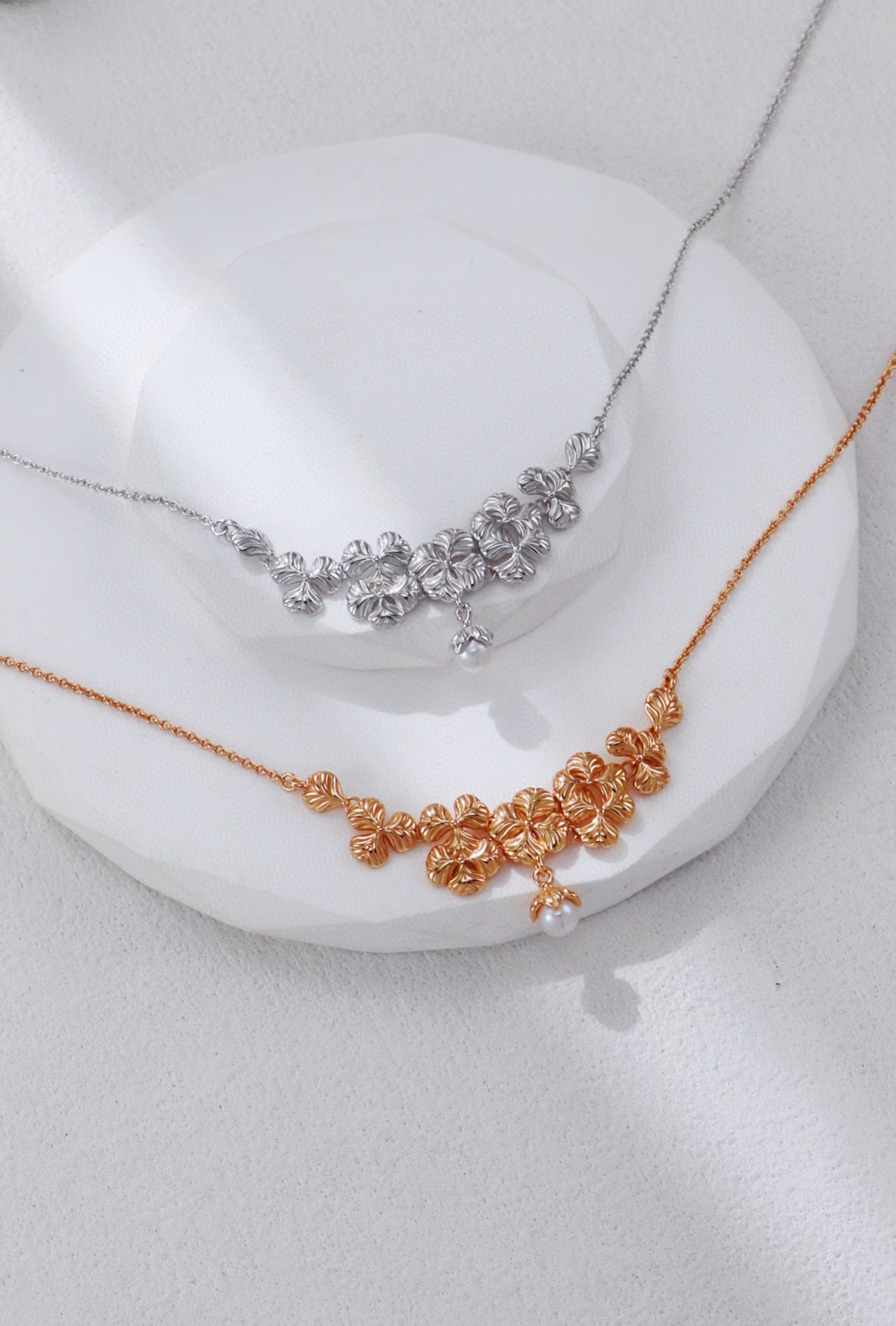 Starlight Garden S925 silver pearl necklace and earrings