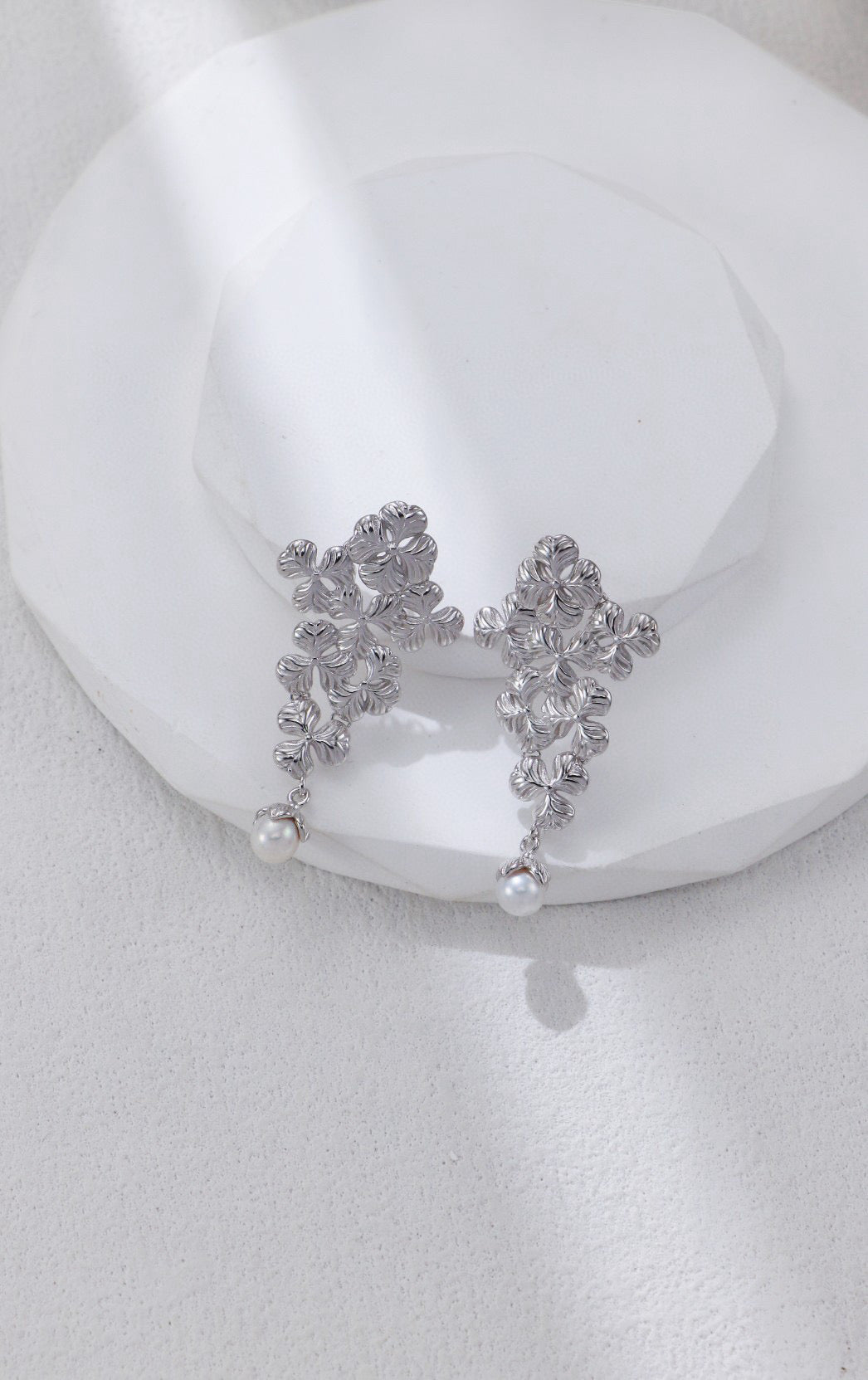 Starlight Garden S925 silver pearl necklace and earrings
