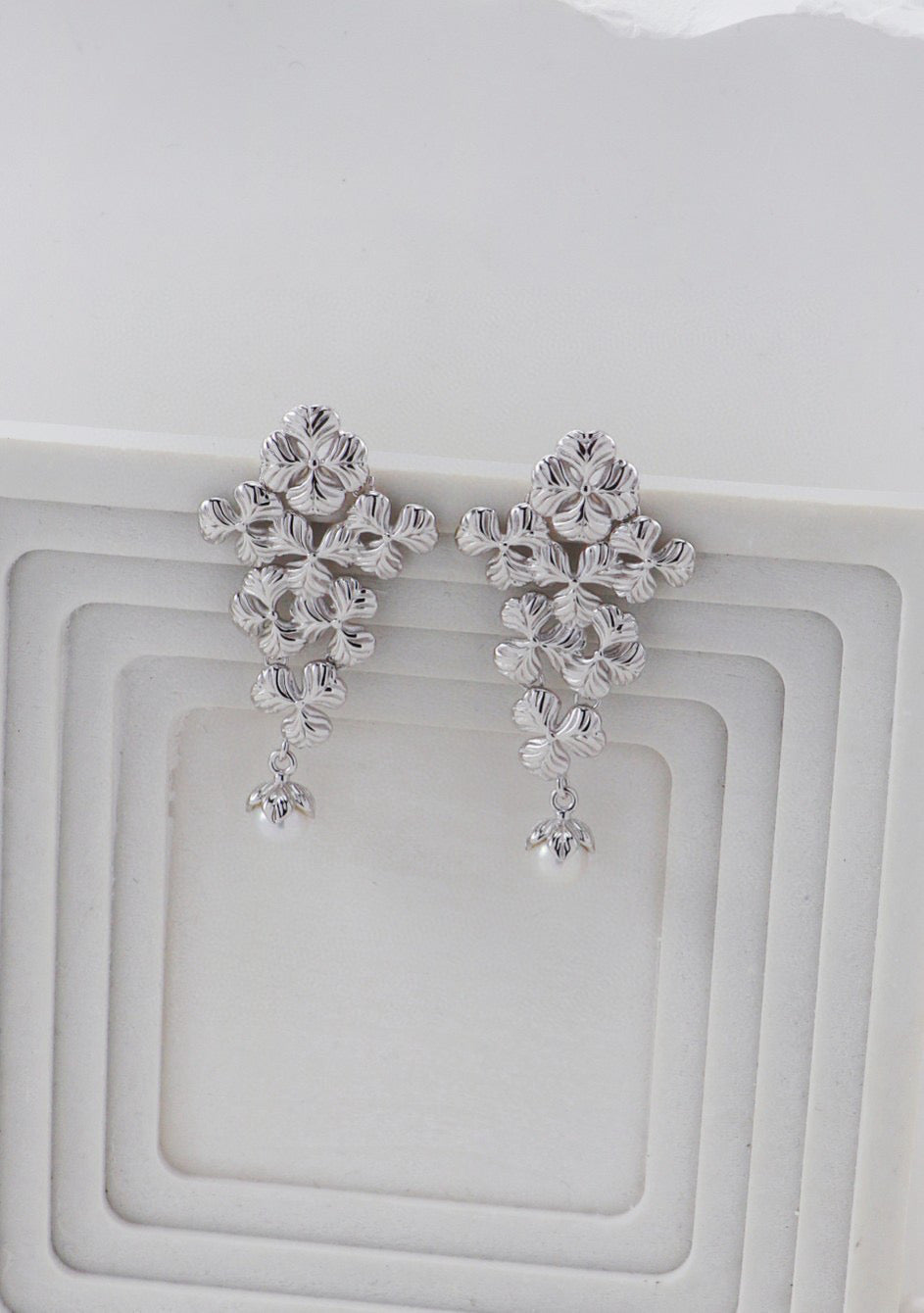 Starlight Garden S925 silver pearl necklace and earrings