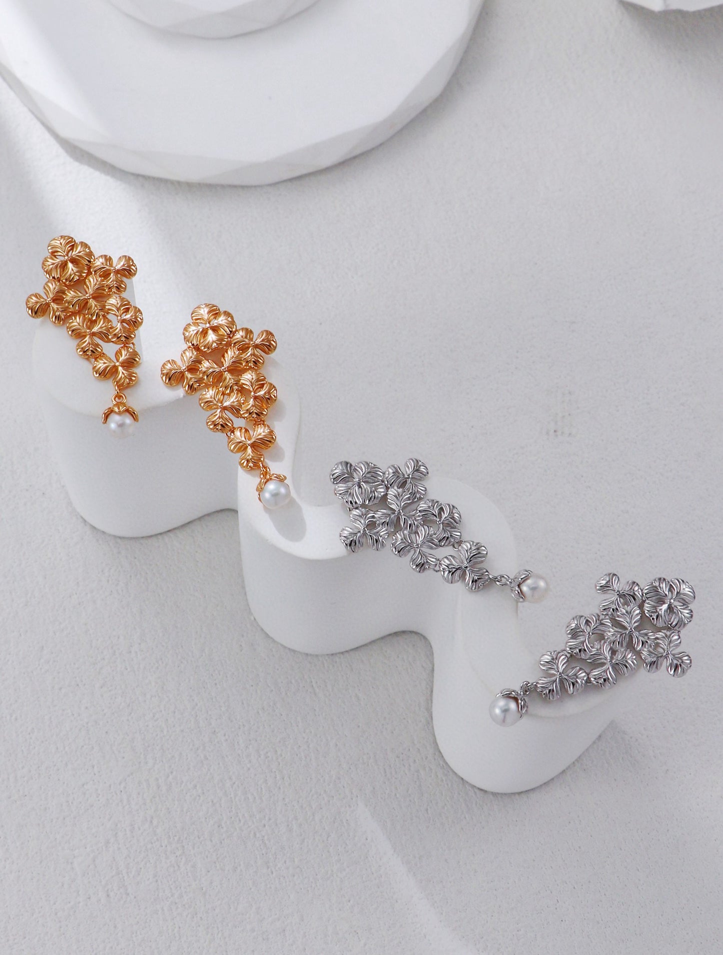 Starlight Garden S925 silver pearl necklace and earrings