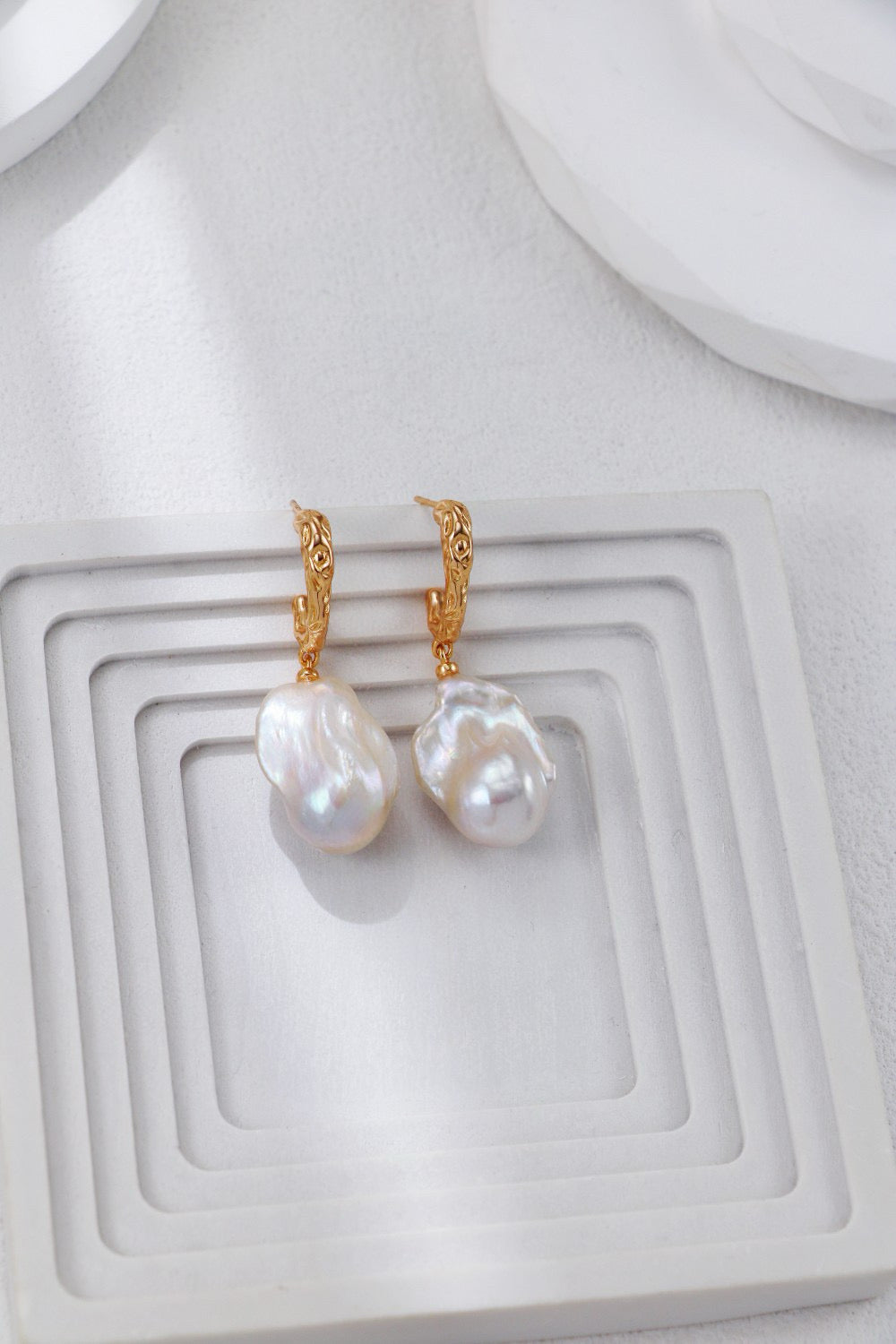Luster Drop Natural baroque pearl earrings
