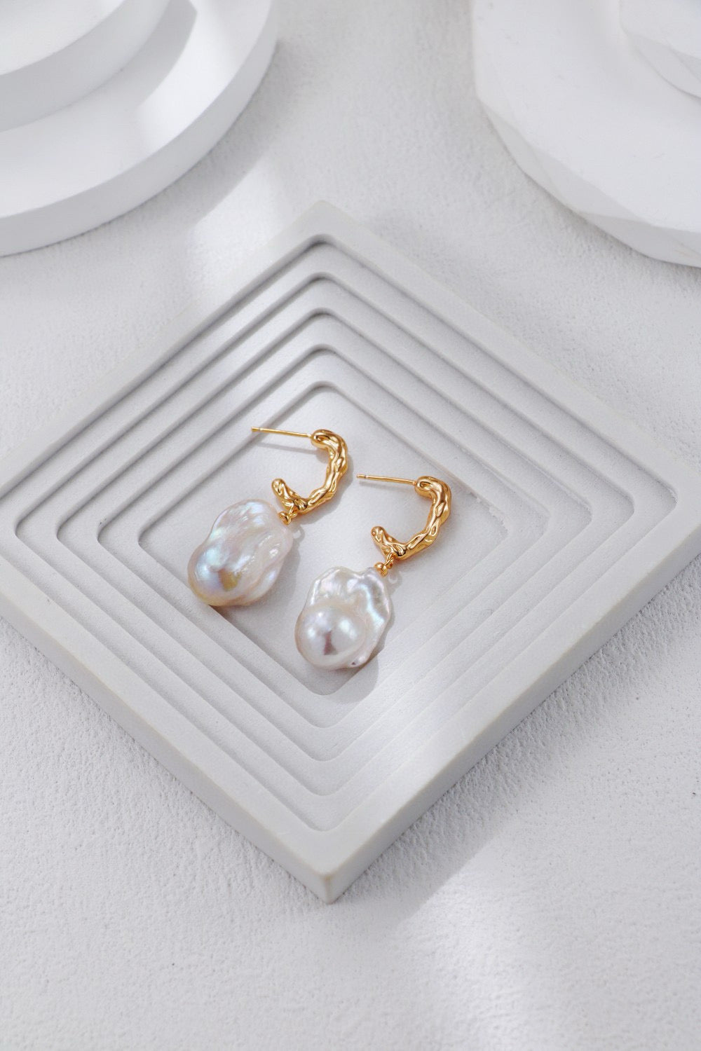Luster Drop Natural baroque pearl earrings