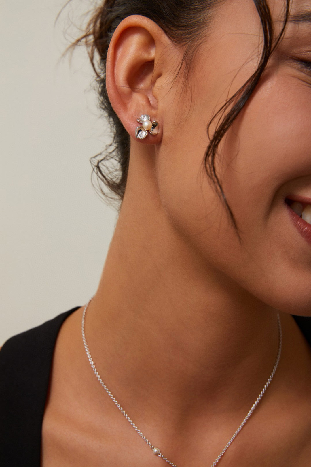 Pearl Blossom necklace earrings and ring