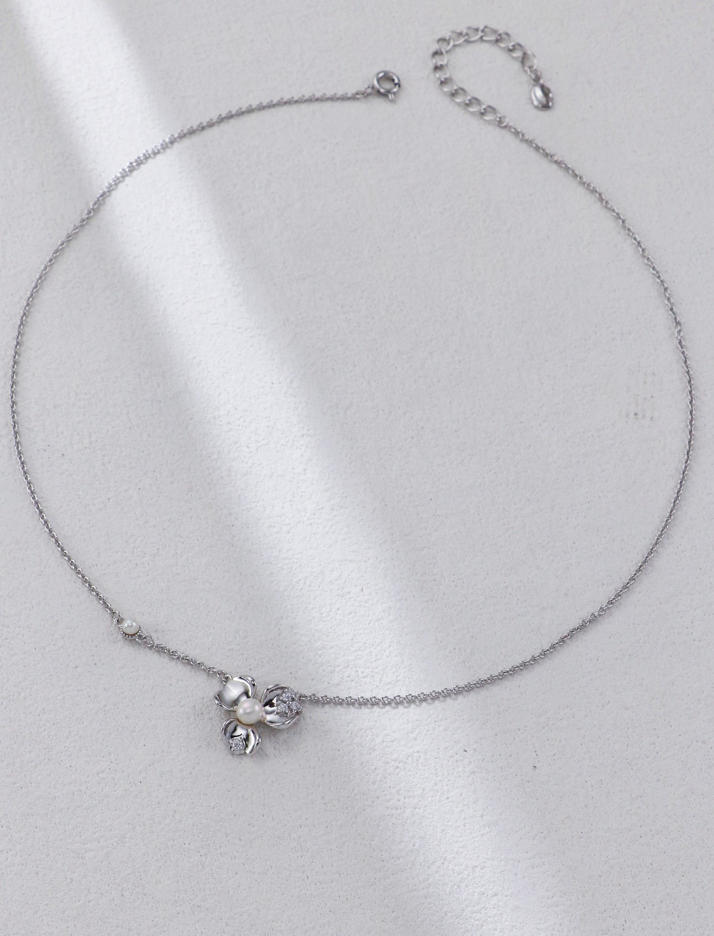 Pearl Blossom necklace earrings and ring