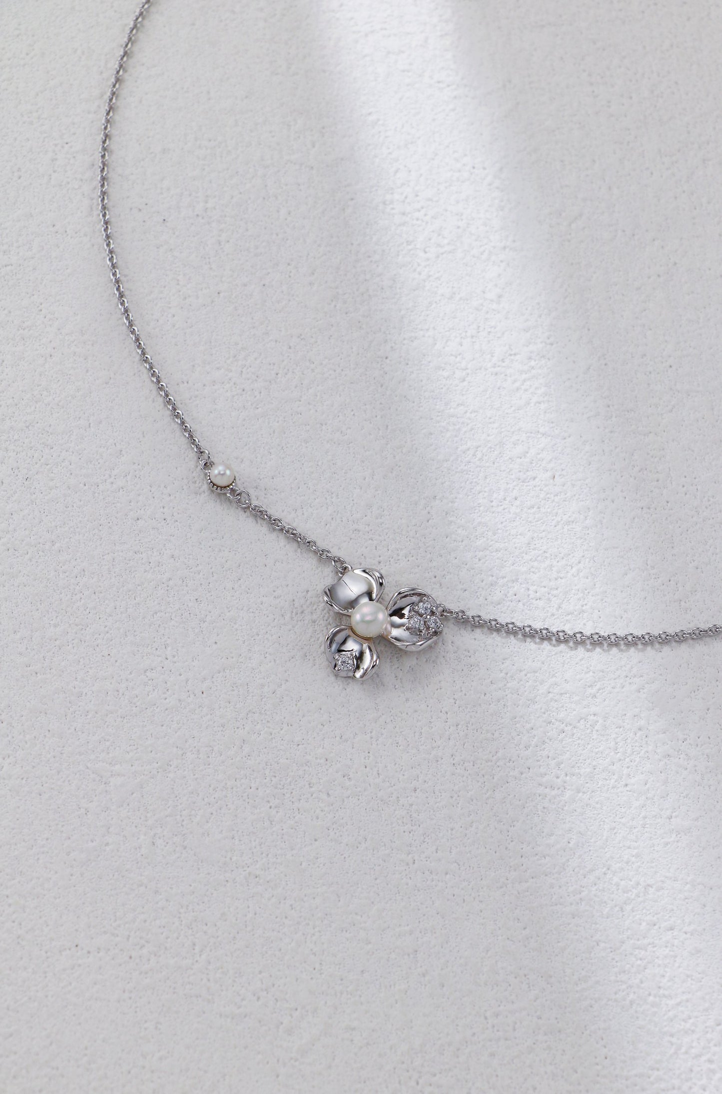 Pearl Blossom necklace earrings and ring