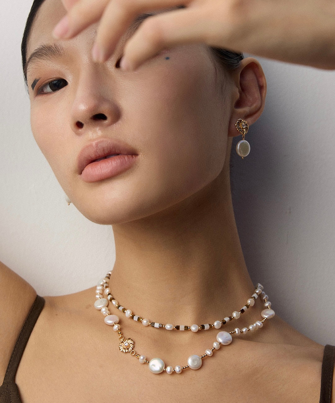 Sun Pearl Garden necklace and earrings