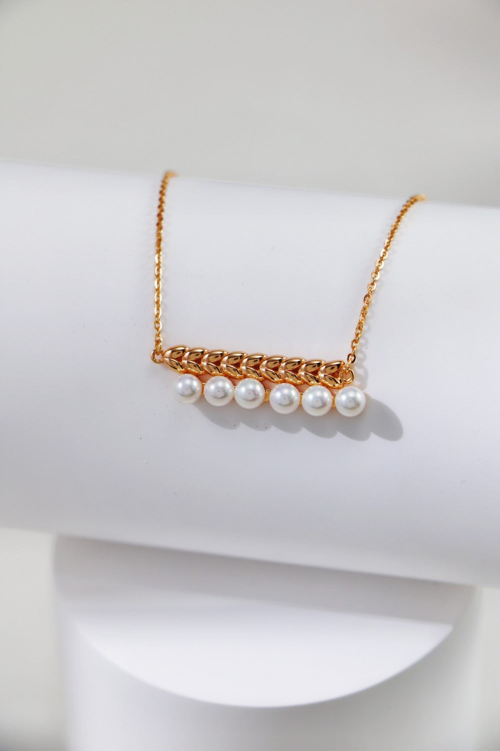 S925 Sterling Silver Wheat Pearl Necklace & Earring Set