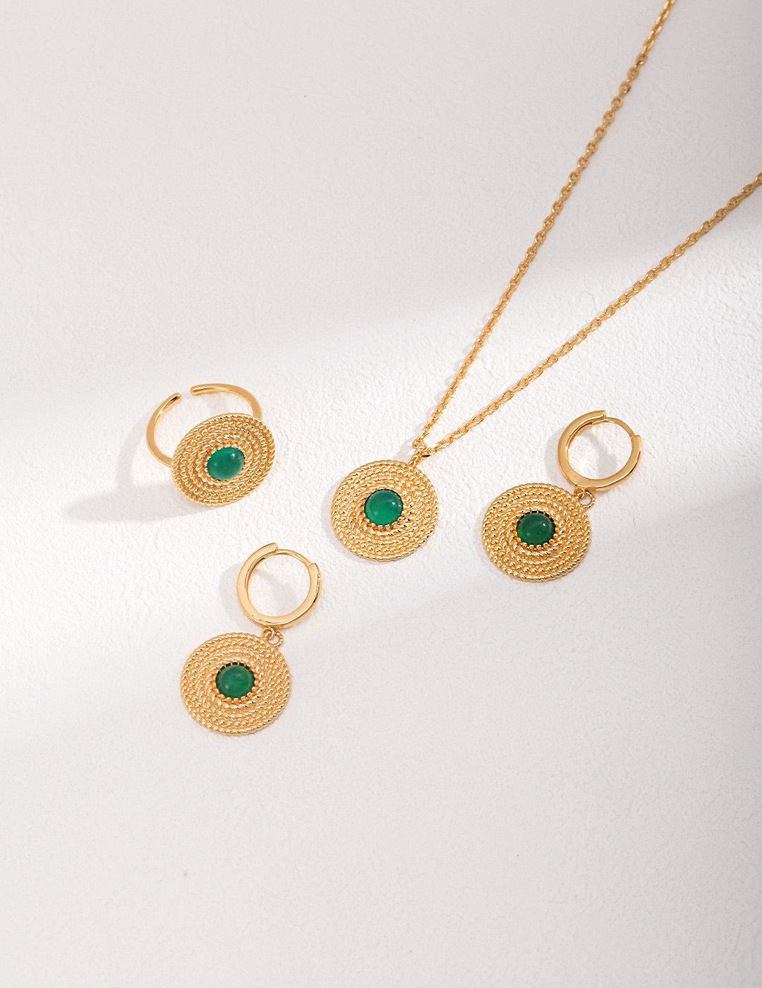 Green Chalcedony Jewelry Set – Holiday Edition
