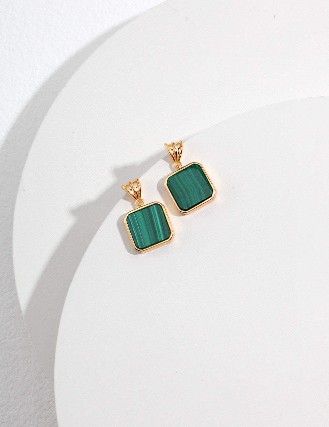 Malachite Square Pendant Set