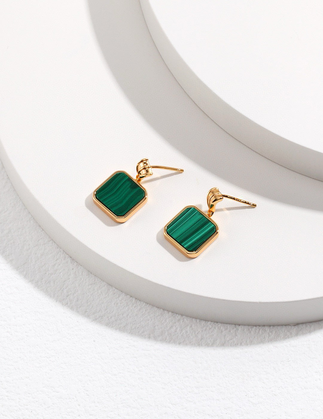 Malachite Square Pendant Set