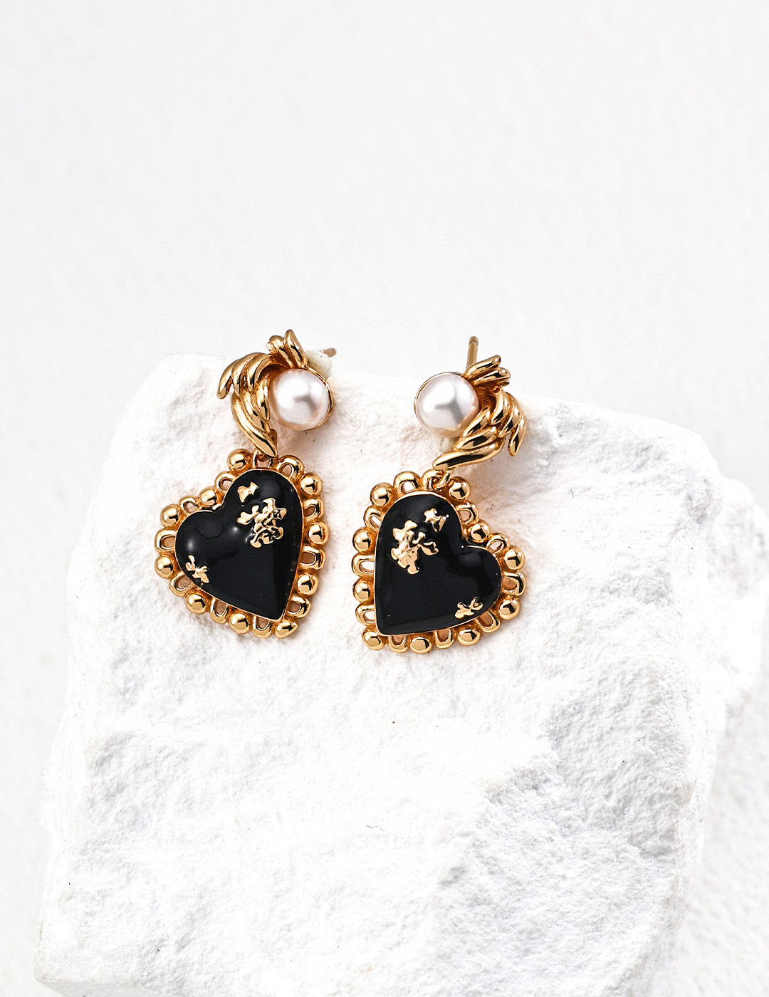 Vintage Heart Pearl Earrings — Elegant, Playful, and Timeless
