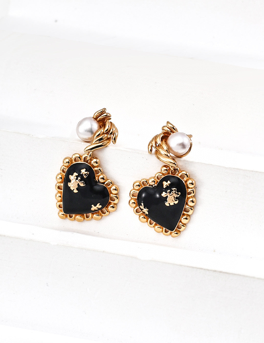 Vintage Heart Pearl Earrings — Elegant, Playful, and Timeless