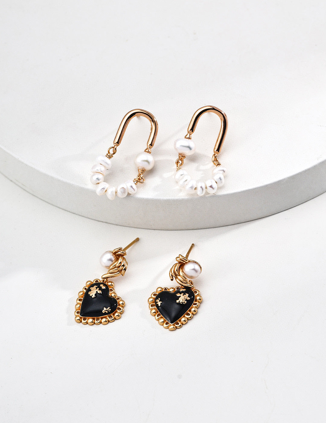Vintage Heart Pearl Earrings — Elegant, Playful, and Timeless