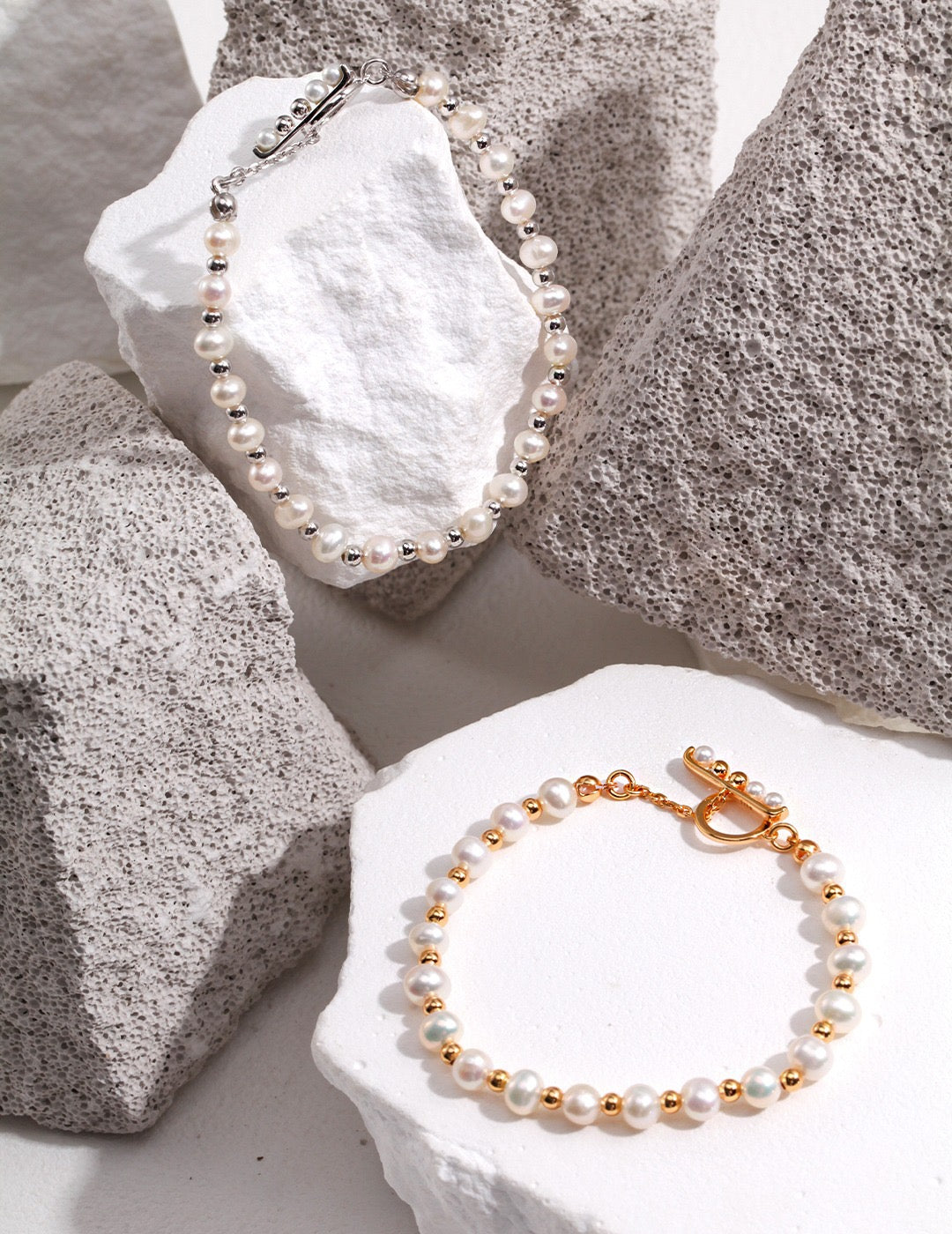 ✨ Minimalist Pearl & Silver Bead Collection ✨