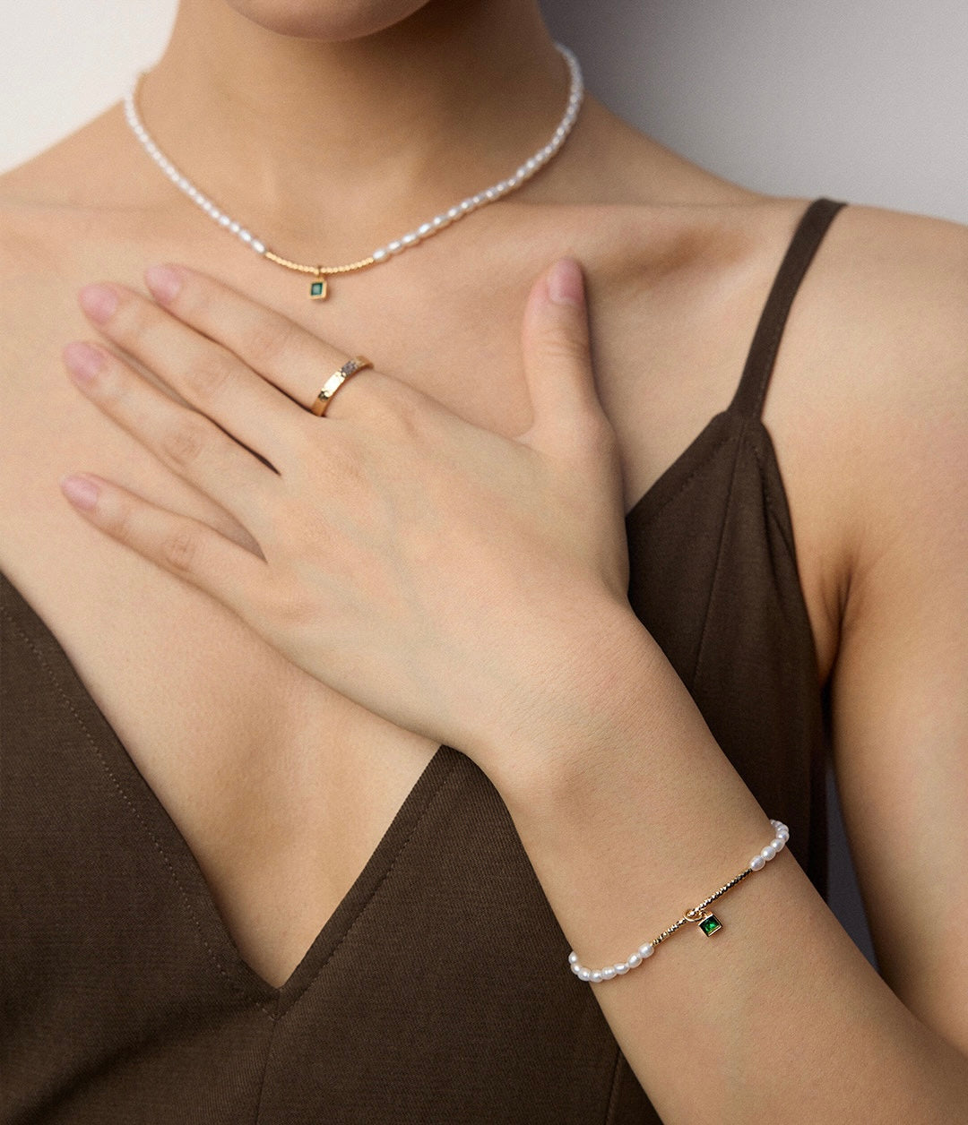 Elegant Pearl & Zircon Set