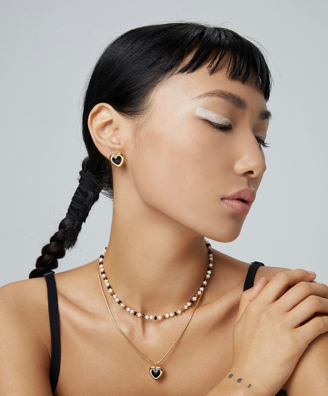 Heart of Noir Necklace & Earrings Set