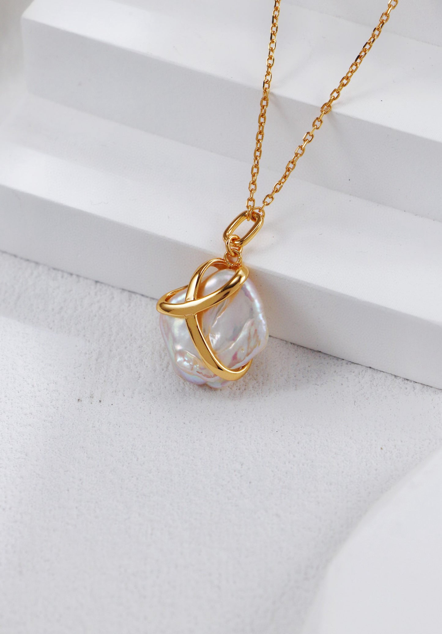 Eden Drop Baroque Pearl Pendant necklace