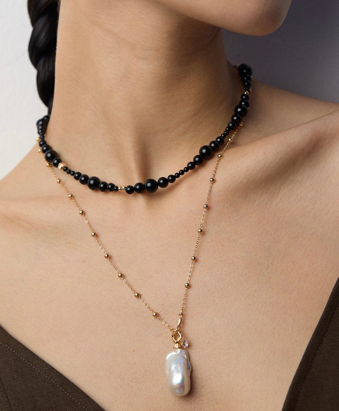 Celeste “Baroque Pearl Drop necklace