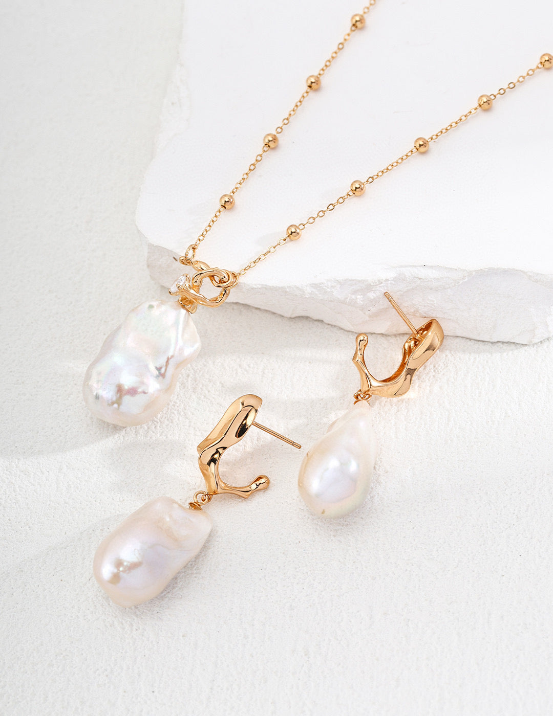 Celeste “Baroque Pearl Drop necklace