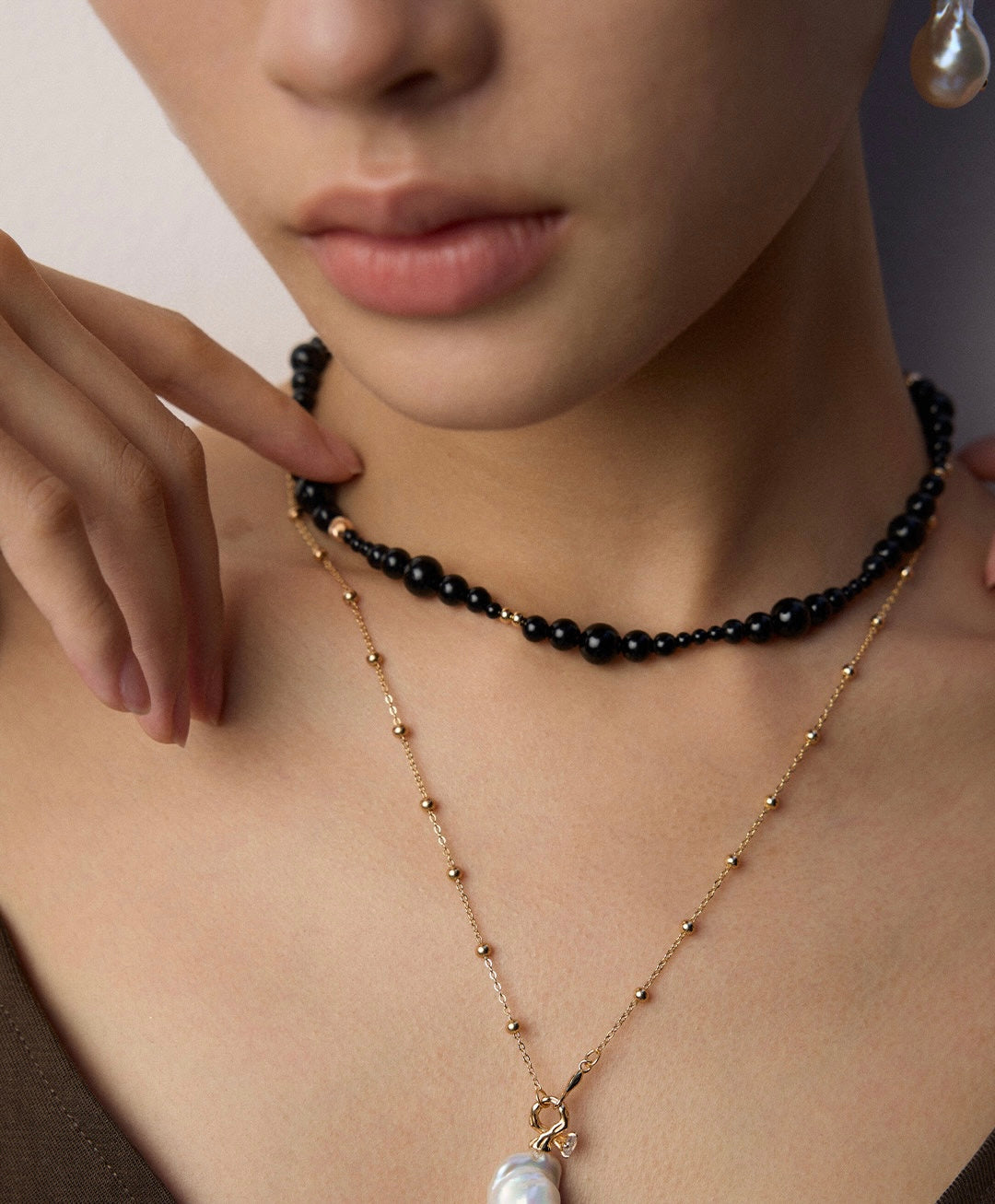Celeste “Baroque Pearl Drop necklace