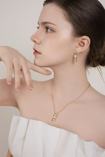 S925 Silver/gold plated/Small strips of natural pearl earrings ,necklace ,ring