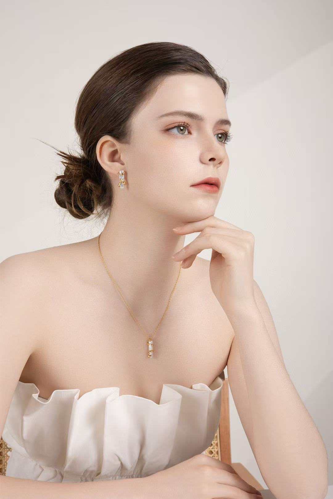 S925 Silver/gold plated/Small strips of natural pearl earrings ,necklace ,ring