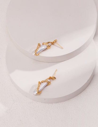 S925 Silver/gold plated/Small strips of natural pearl earrings ,necklace ,ring