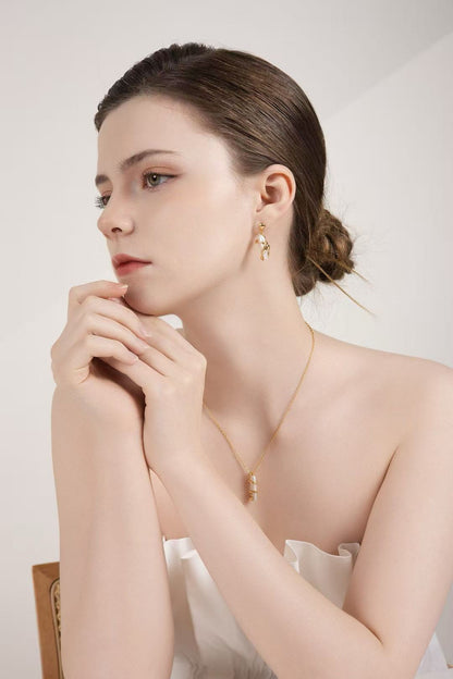 S925 Silver/gold plated/Small strips of natural pearl earrings ,necklace ,ring