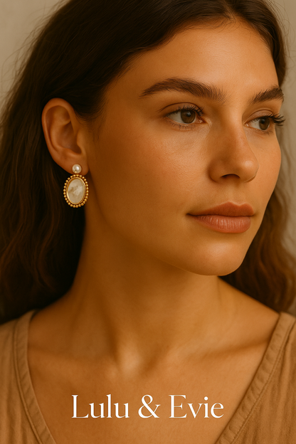 Vintage Baroque Pearl Shell Earrings