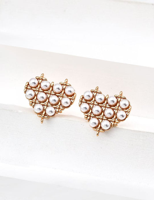 S925 Silver/gold plated/Heart Shape/Lovely Mini Mother-of-Pearl Earrings  ,Necklace