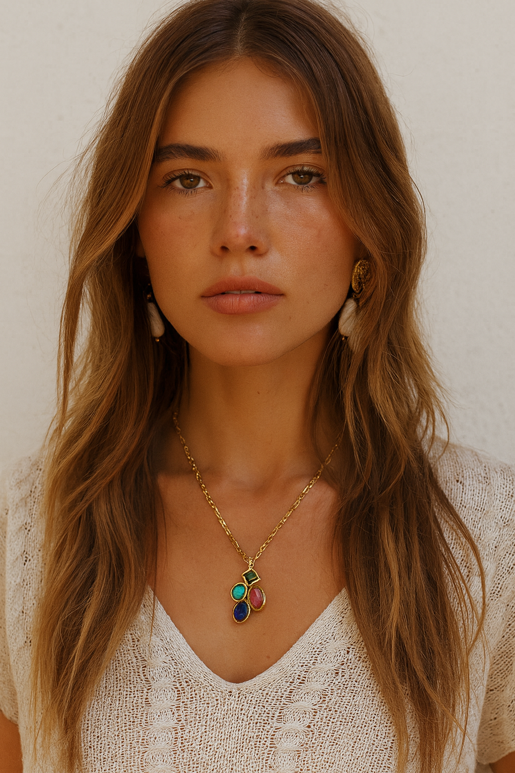 Vintage Lapis & Rhodochrosite Pendant Necklace — Bold, Elegant, and Artistic