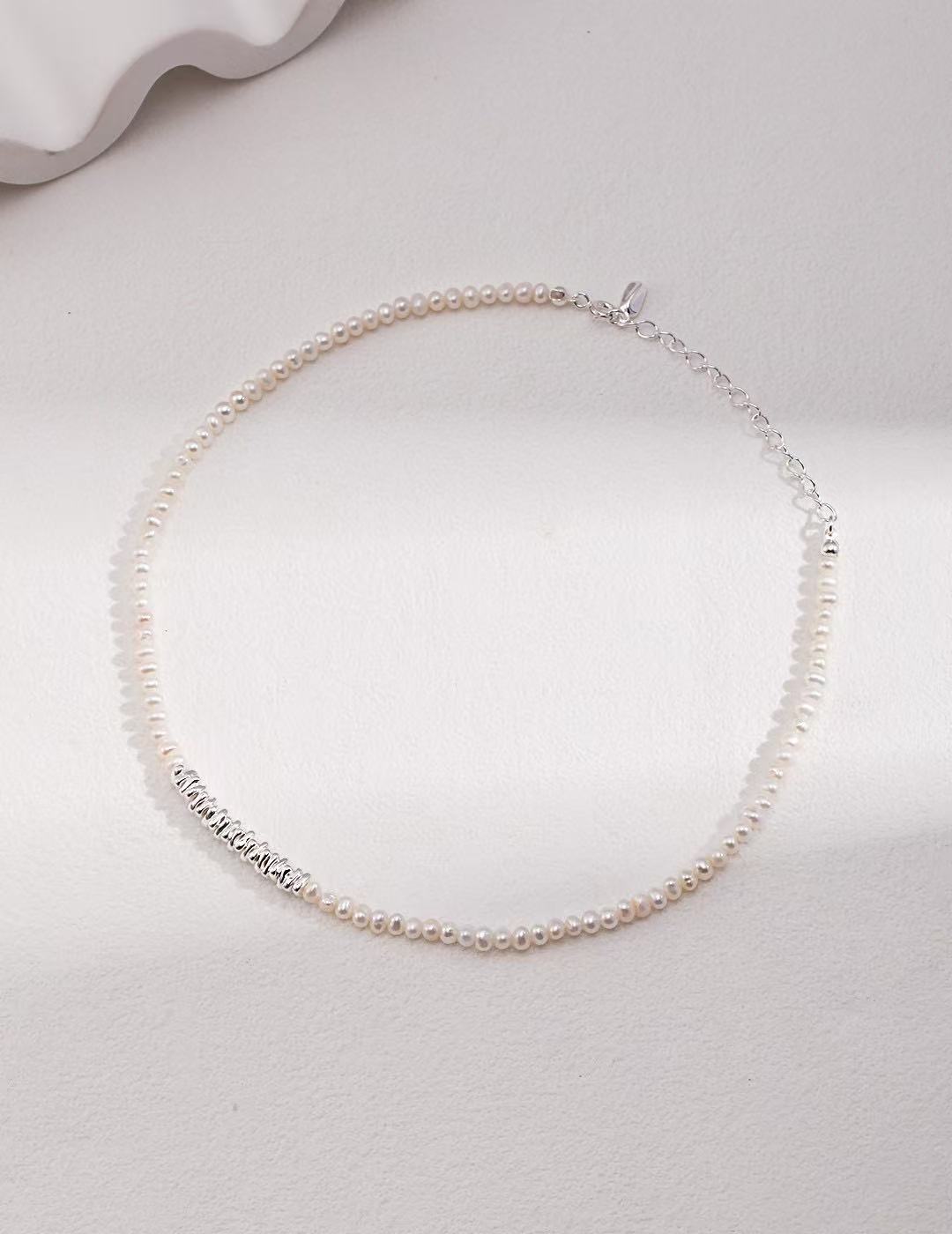 S925 Silver /gold plated/Irregular mini silver nuggets/Freshwater Pearl necklace , bracelet