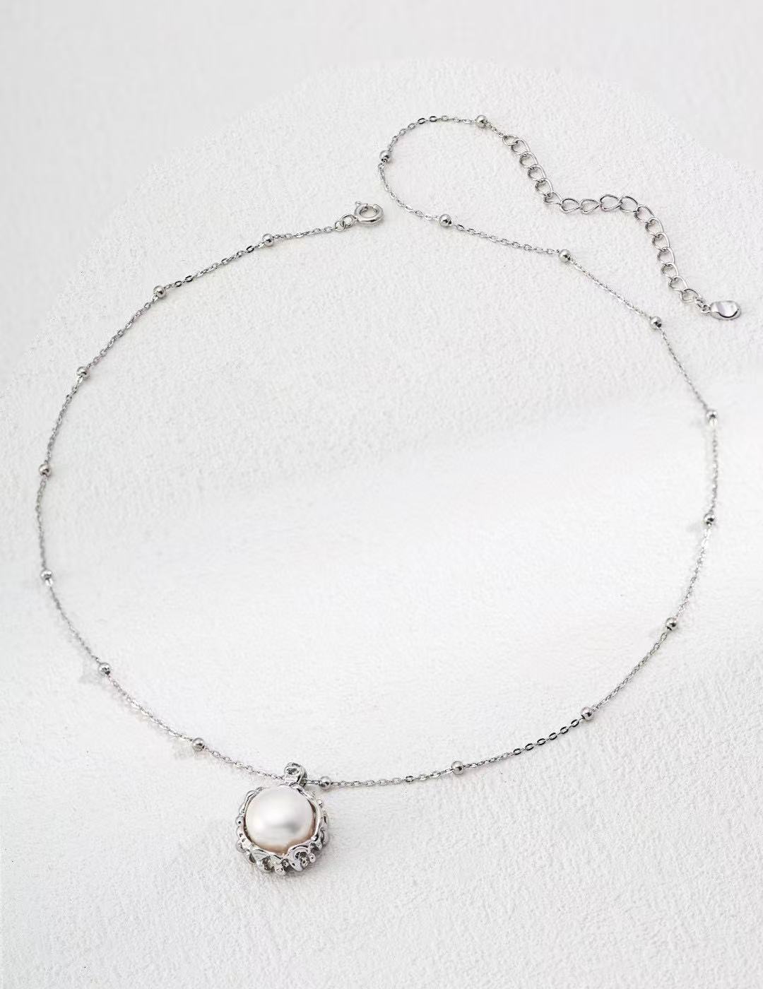 S925 Silver/gold plated/single pearl necklace.