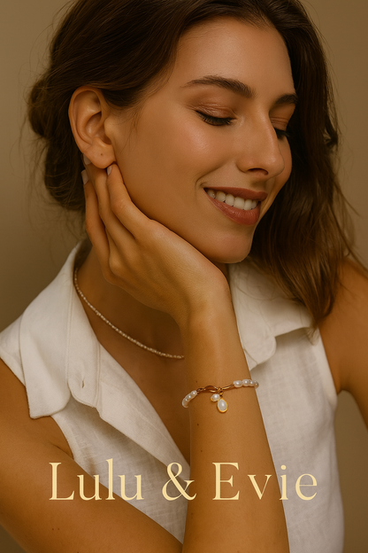 Golden Branch Pearl Necklace & Bracelet Set — Timeless Natural Beauty