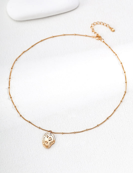 Playful & Chic — Heartbeat Oval Tag Necklace