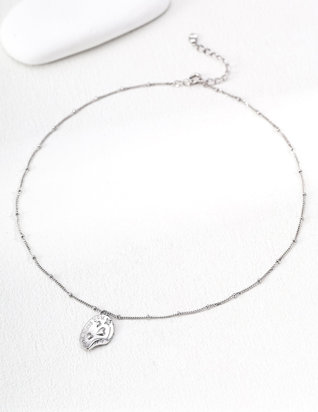 Playful & Chic — Heartbeat Oval Tag Necklace