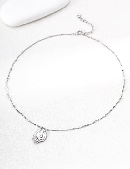 Playful & Chic — Heartbeat Oval Tag Necklace