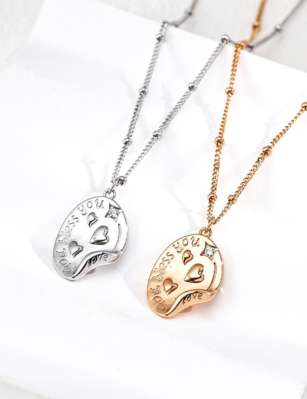 Playful & Chic — Heartbeat Oval Tag Necklace