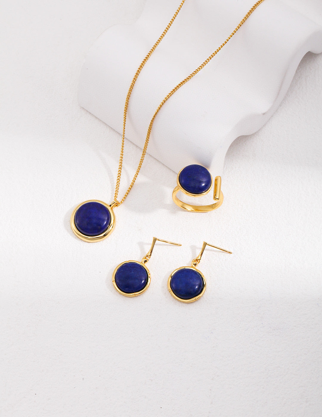 S925 Silver/Natural Lapis Lazuli Pendant Necklace,Earrings,Ring