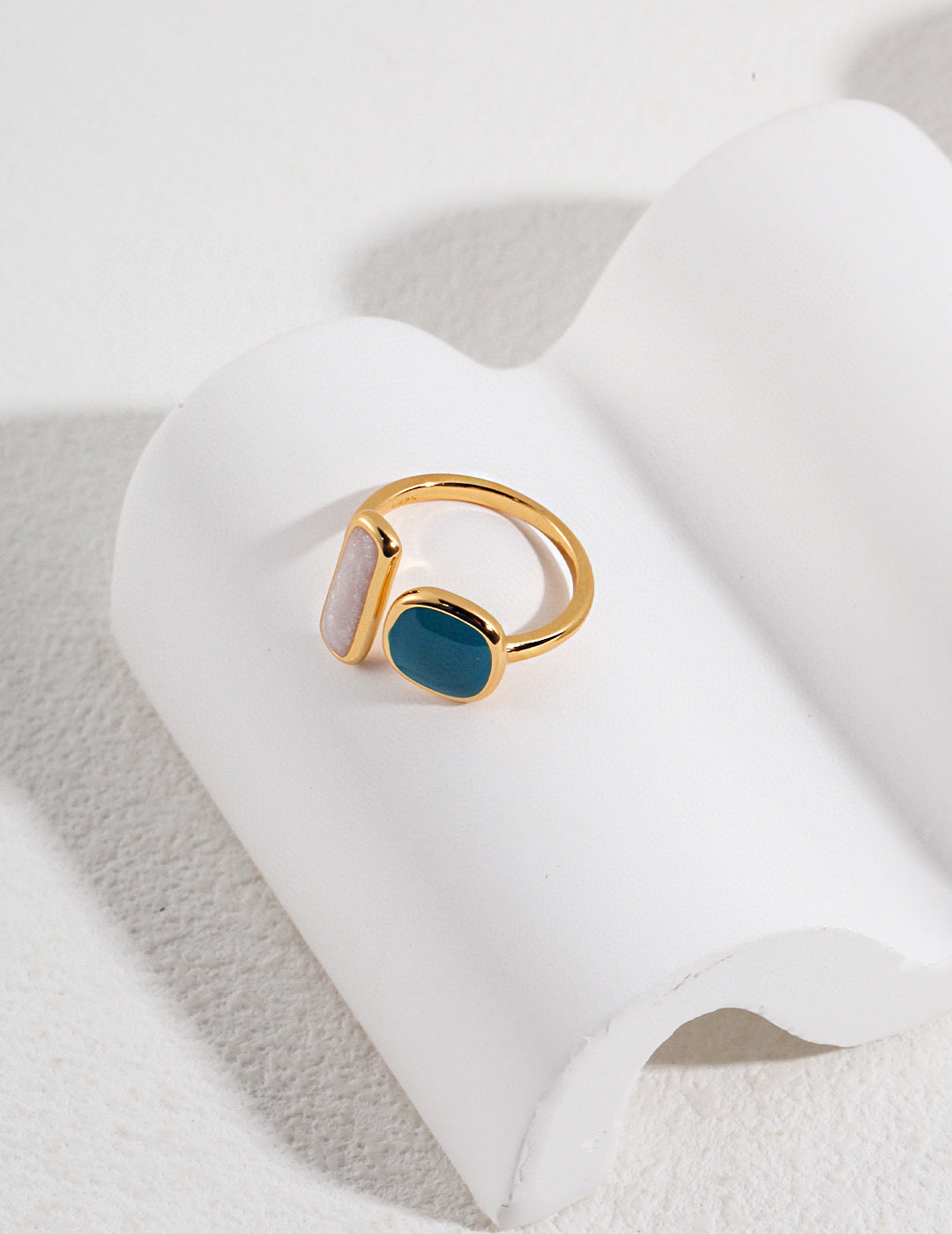 Paris Glaze Pastel Enamel Silver Ring