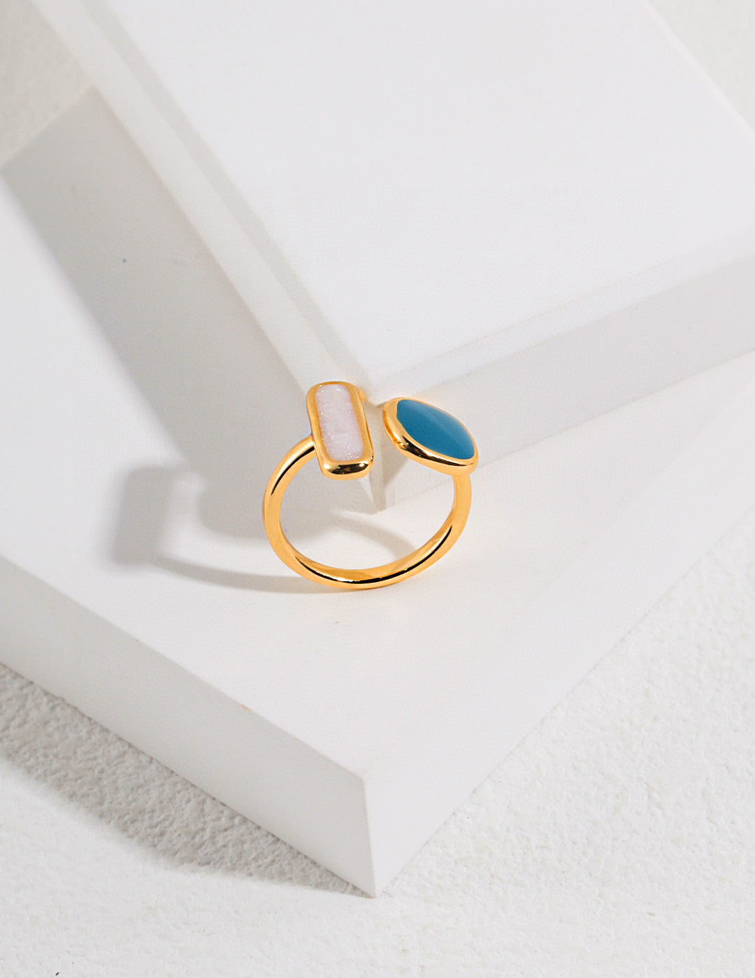 Paris Glaze Pastel Enamel Silver Ring