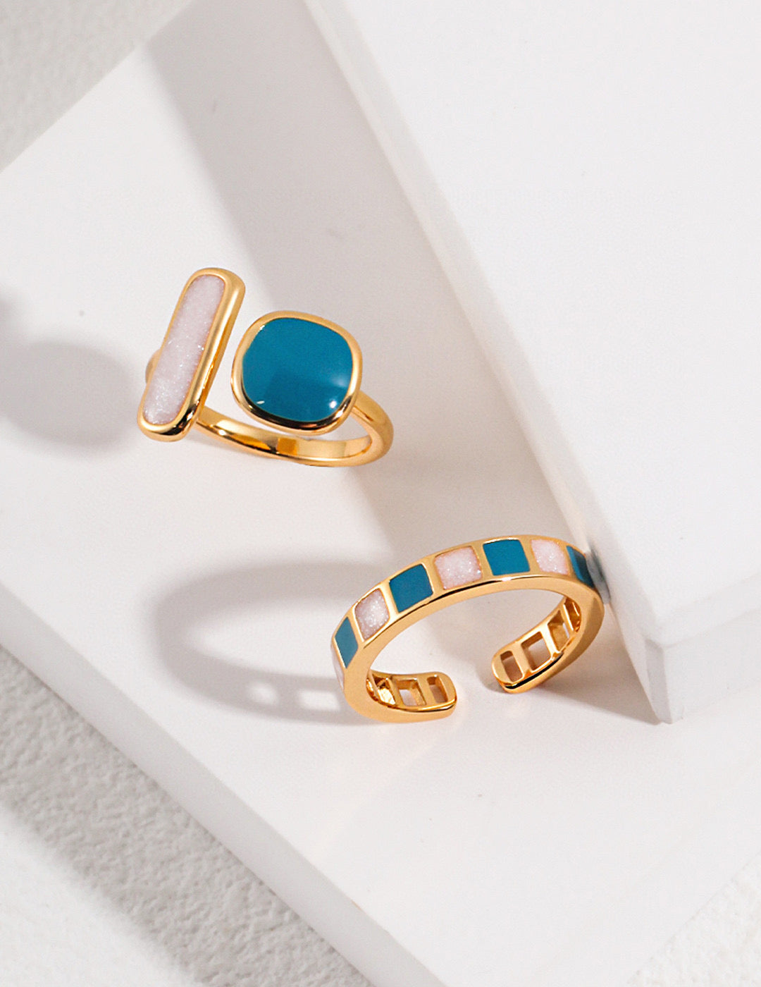 Paris Glaze Pastel Enamel Silver Ring
