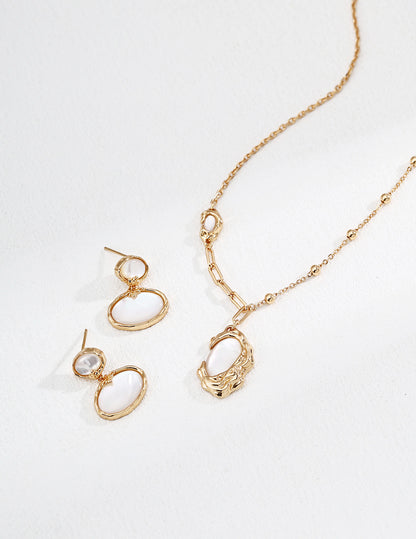 Moonlight Vintage Mother-of-Pearl Earrings and Necklace