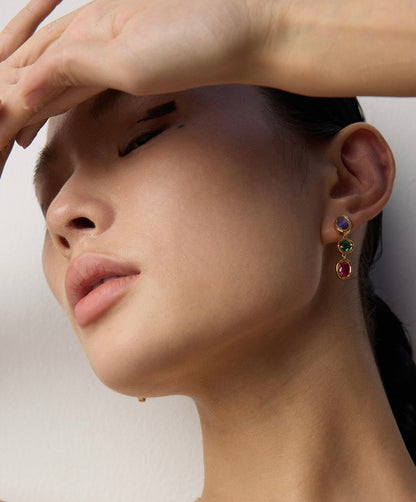 S925 Silver/gold plated/Colored zircon bracelet, earrings