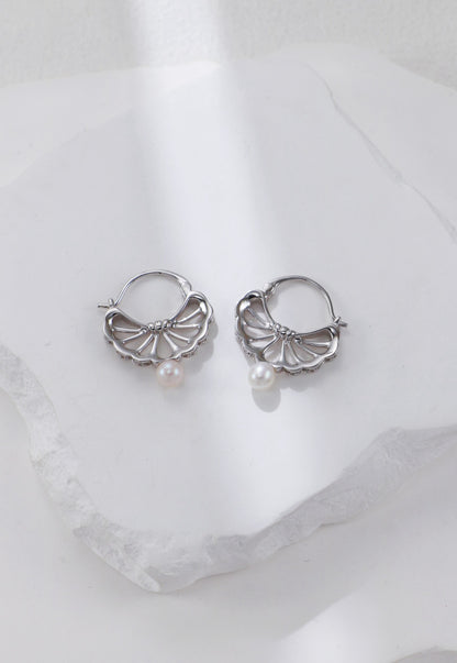 Tassel Belle Feather Series Pearl Necklace and Earrings